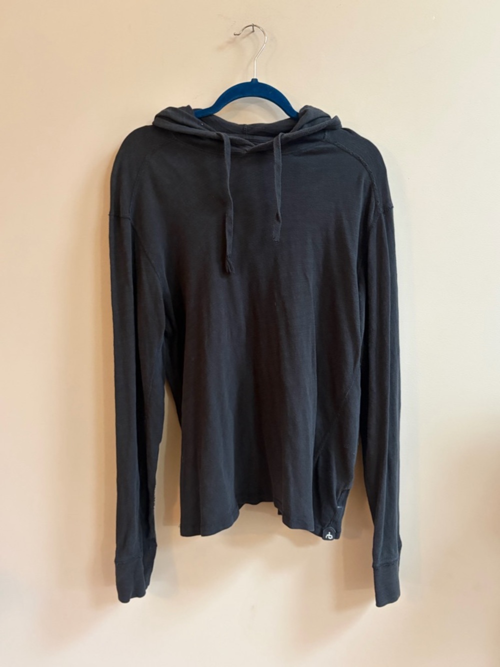 Rag & Bone Distressed Cotton Henley Hoodie Sweatshirt Top Shirt Outerwear